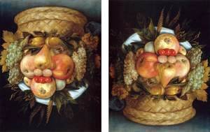 Giuseppe Arcimboldo - Reversible Head with Basket of Fruit
