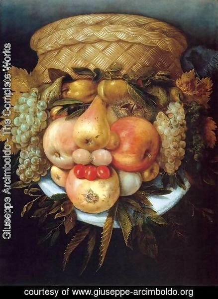 Giuseppe Arcimboldo - Reversible Head with Basket of Fruit 2