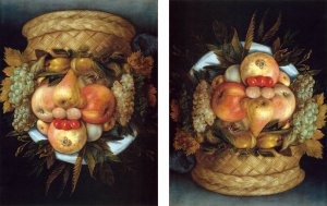 Reversible Head with Basket of Fruit