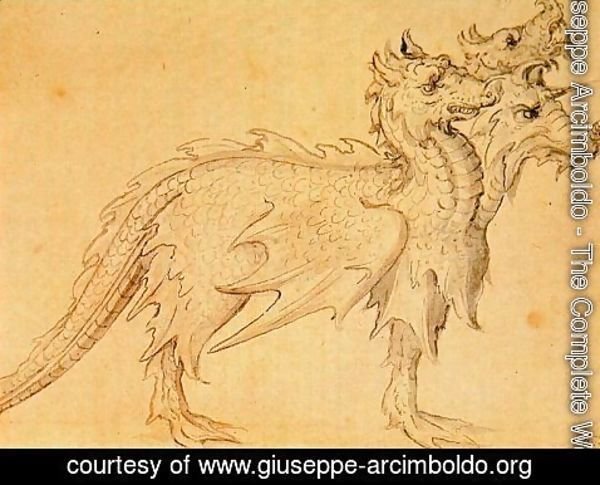 Giuseppe Arcimboldo - Design of a dragon costume for horse