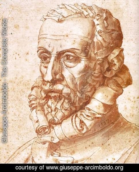 Giuseppe Arcimboldo - Self-Portrait on Paper (detail)